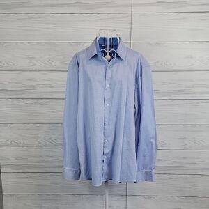 Duchamp London Mens Light Blue Dress Shirt Size XXL 18 Neck